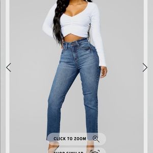 Burning Love High Rise Mom Jeans Medium Blue Wash